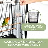 Mobiclinic® Pets, Bird Cage, NINFA, Transport Wheels, Brakes, Top Opening, Removable Tray, 8 Doors, Large Size, 95 x 43 x 61.5 cm, Feeders, Drinks, Rest Hangers - 4