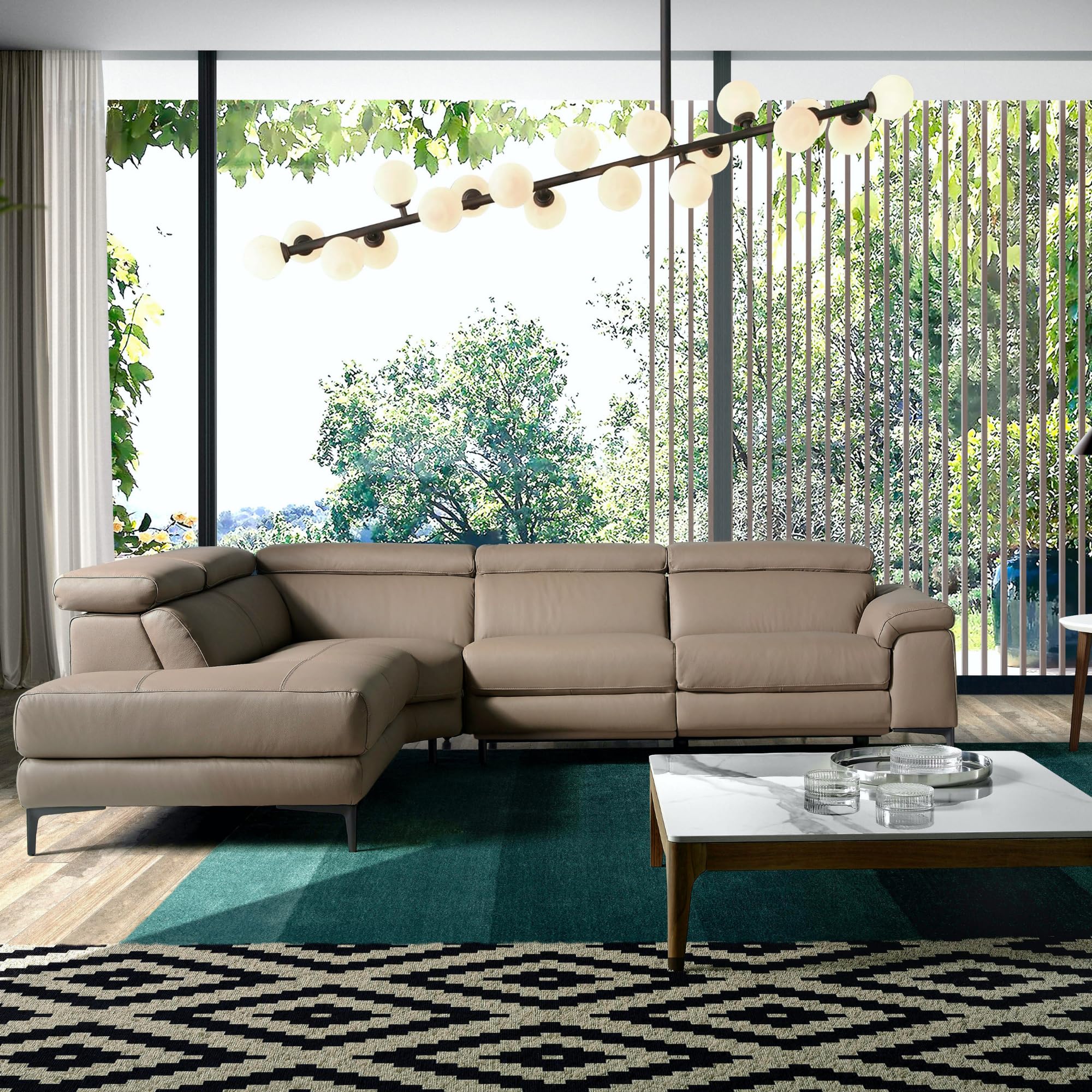 Angel Cerdá - Sofa Modern Ecksofa 5-Sitzer Links Leder Nerz