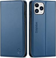 Vista 1 de SHIELDON Funda tipo cartera para iPhone 11 Pro Max, de piel auténtica, magnética, bloqueo RFID, ranuras para tarjetas, soporte a prueba de golpes