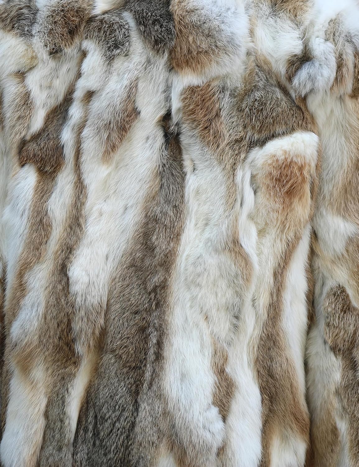 Women's Genuine Rabbit Fur Coat Full Pelt Soft Warm Winter Fur Jacket
