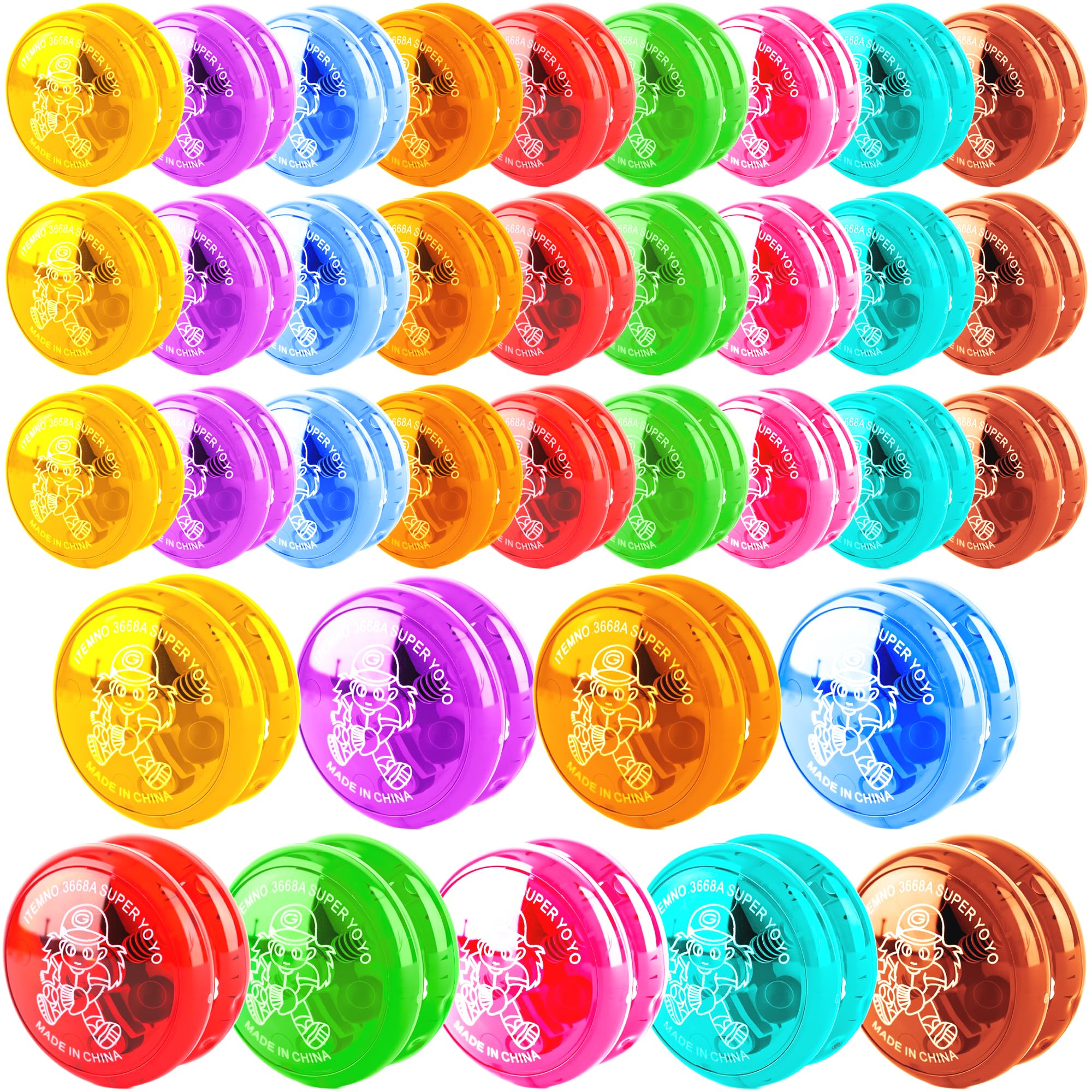 Photo 1 of  Pcs Colorful Light up Yo Yo Ball Bulk LED Responsive Ball Auto Return Bearing Balls Yoyo for Beginner Birthday Classroom Bag Fillers Prizes Gifts, 9 Colors