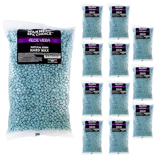 Waxness Spa Choice - Cera dura de aloe vera, 2.2 libras, paquete de 12