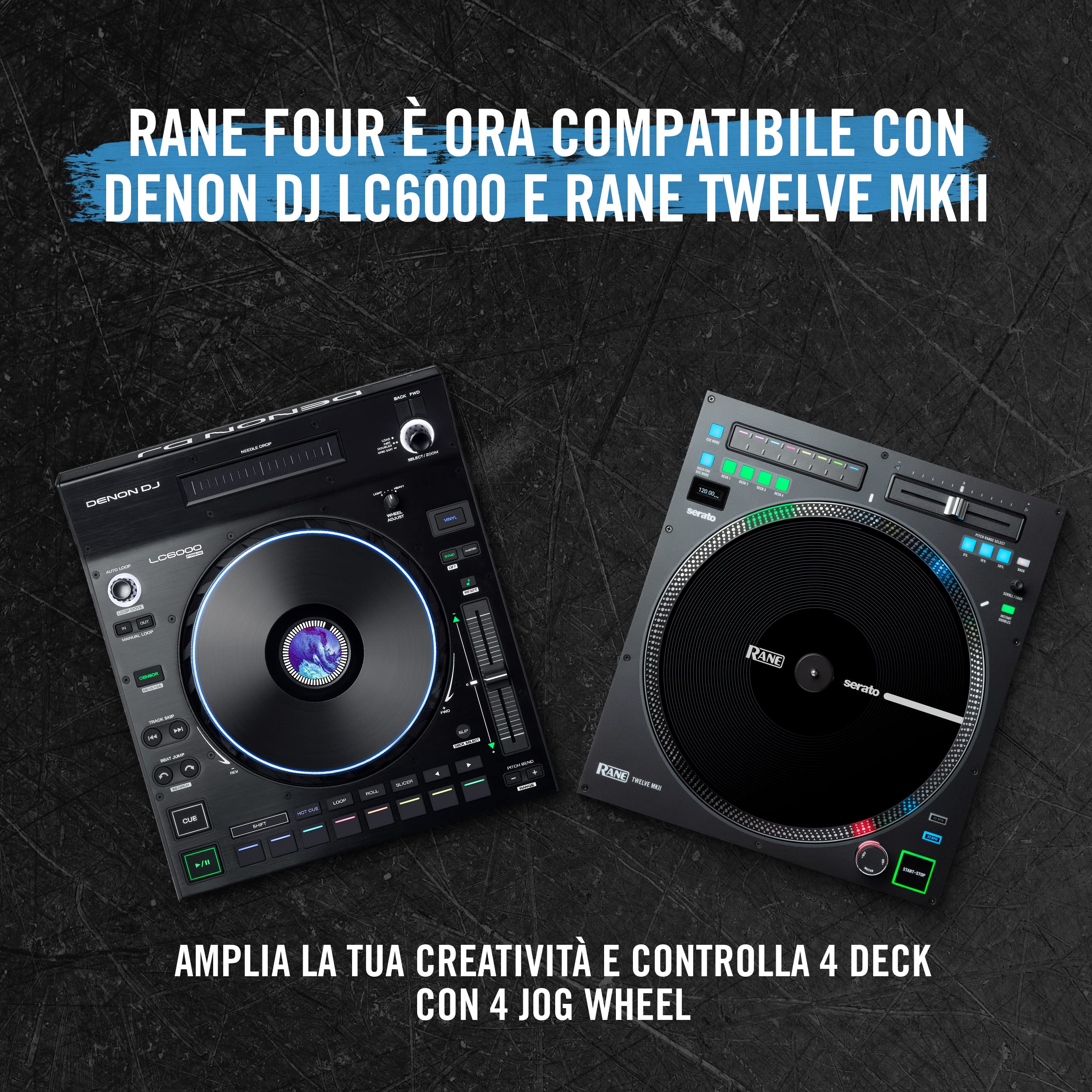 RANE FOUR Advanced 4 Channel Stems Console DJ z Jog Wheel 8.5" Display, Mixer Effetti Interni, Serato DJ Pro