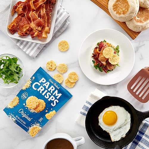 Miniatura 2 de ParmCrisps Parmesano original crema agria y cebolla queso cheddar cuatro quesos jalapeño y todo hecho simplemente con queso 100 real aperitivos keto