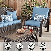 Vista 175 de Greendale Home Fashions 2-Piece Outdoor Deep Seat Cushion Set, Steel Blue Stripe
