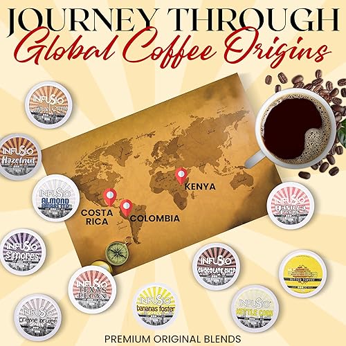 Miniatura 5 de 96 unidades - Café en crema de vainilla, cápsulas de café de una sola porción para cafeteras Keurig K Cup - Café tostado InfuSio Premium (crema de