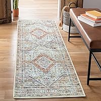 Vista 10 de Bloom Rugs Alfombra de pasillo lavable antideslizante de 7 pies – Beige/Gris Camino tradicional para entrada, pasillo, baño y cocina