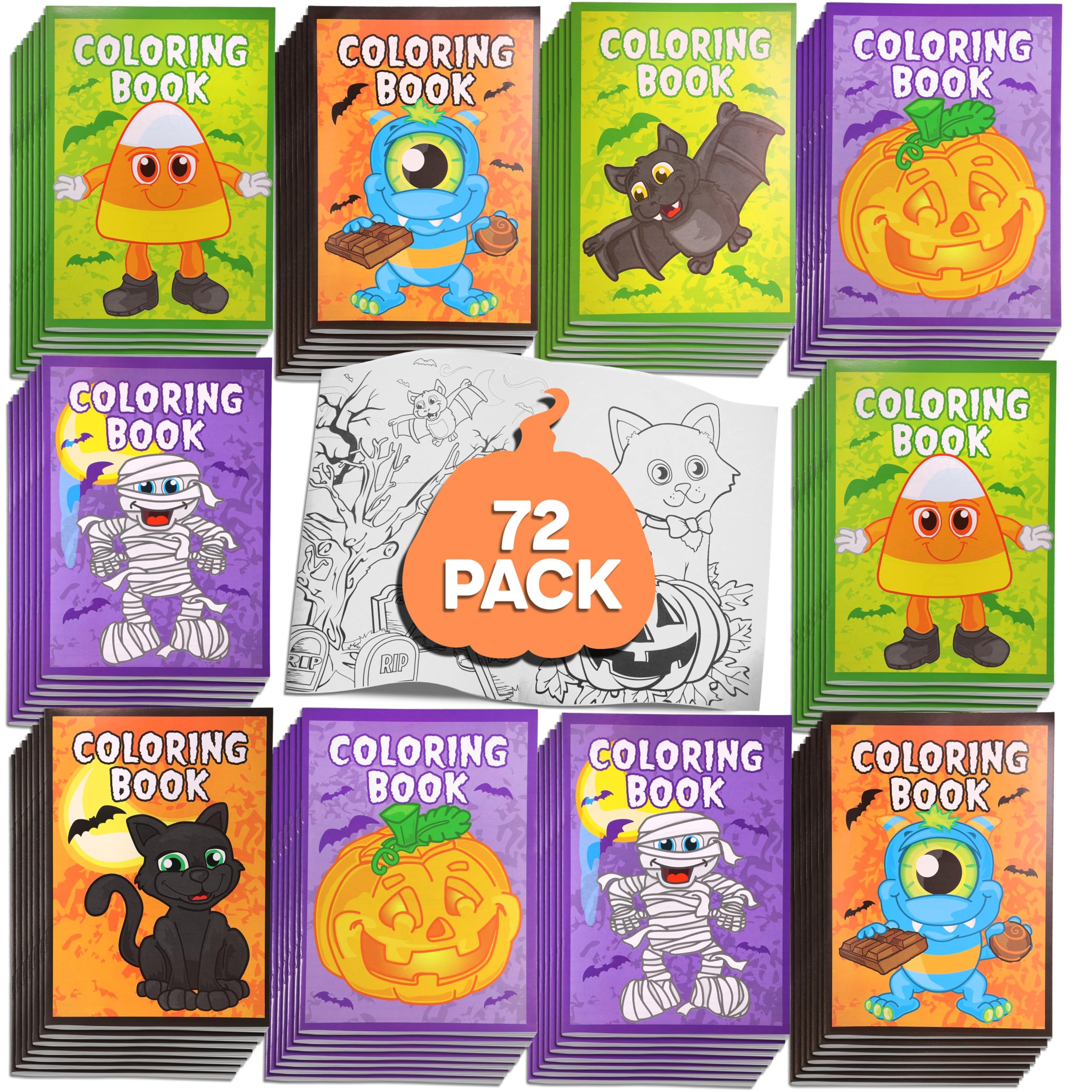 Amazon.com: Srenta Halloween Coloring Book Party Favors, 12 Pack Mini ...