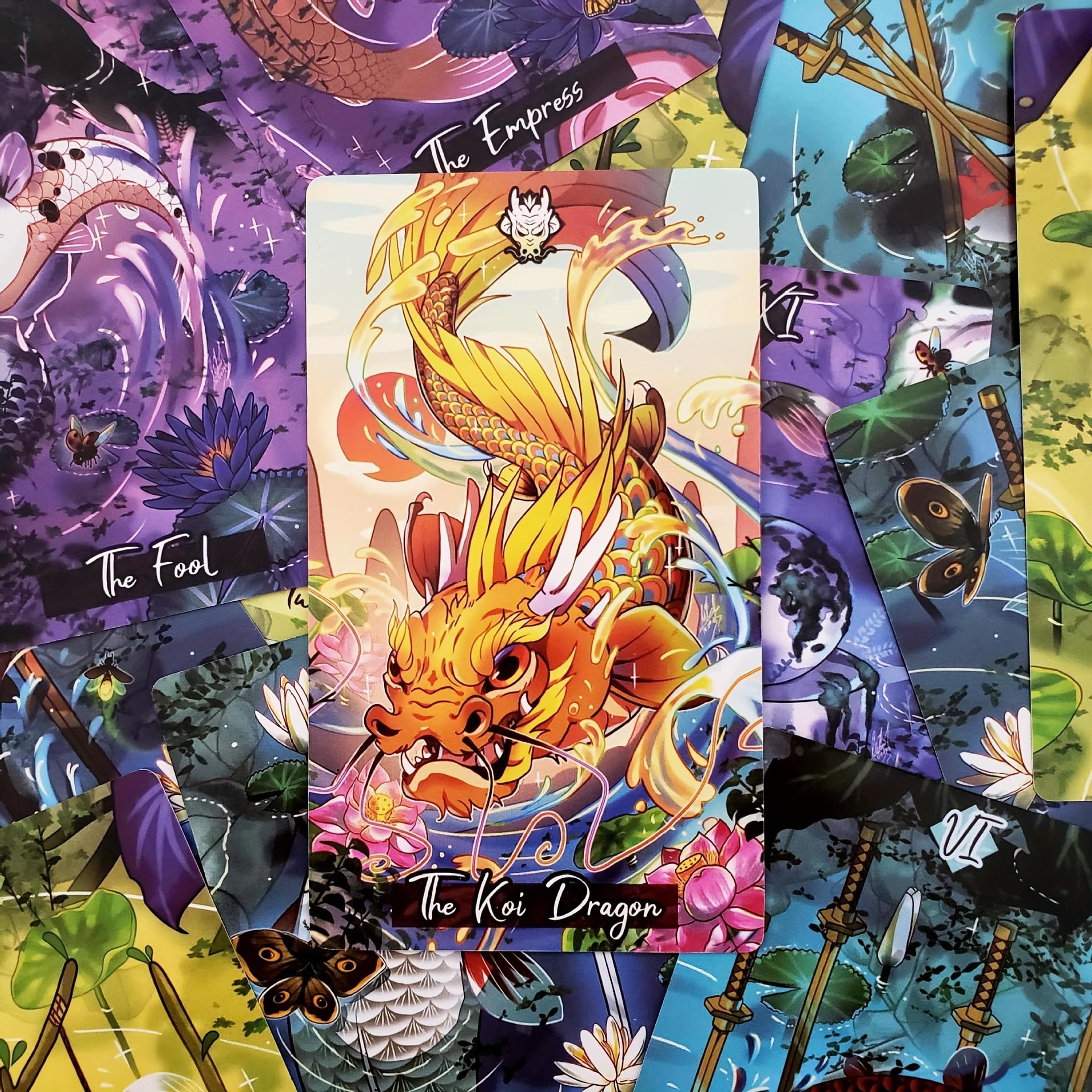 Atesswy 12 * 7cm Nishikigoi Tarot A 79-Card Tarot Deck Intuitive