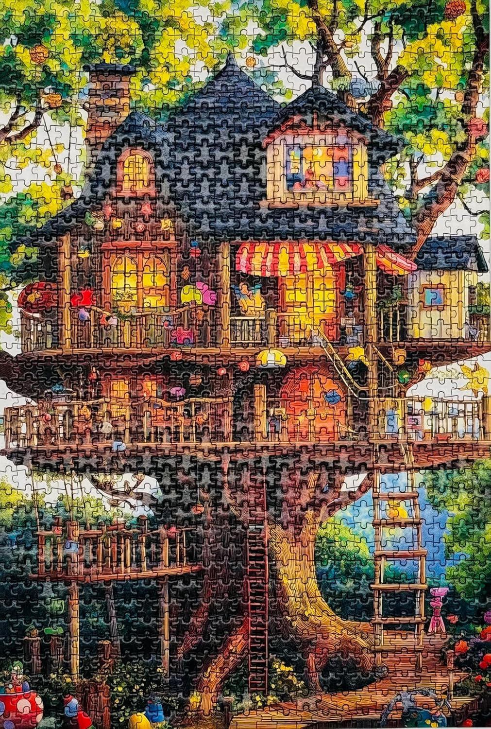 Puzzles for Adults 1000 Pieces, Fantasy Tree of Life Jigsaw Puzzles, Tree House Plant Challenging Hard Puzzles as Nature Décor (Finshed Size: 20'' x 15'')