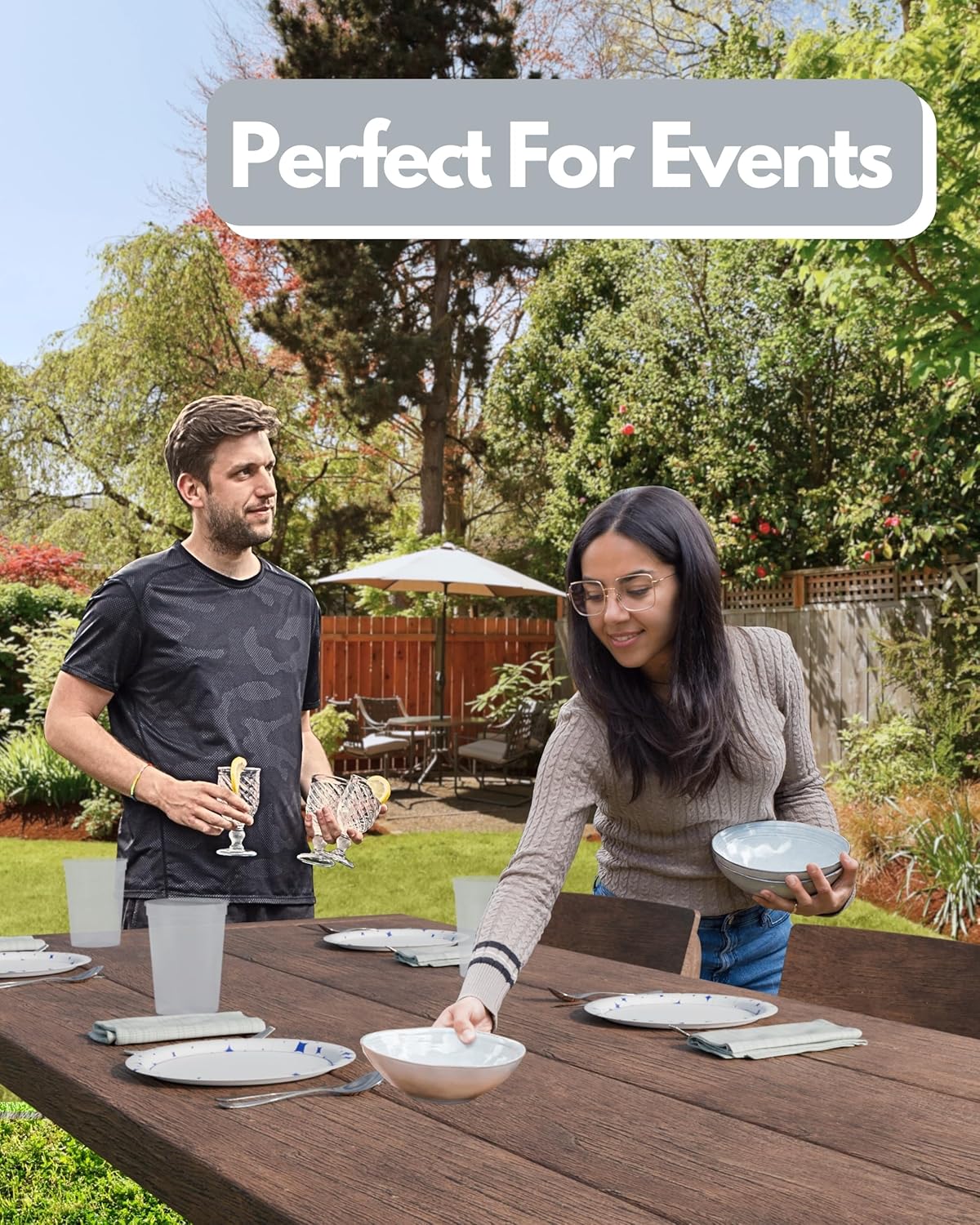 PartyPrints 100 Pack Small 10 to 12 oz Clear Reusable Blank Plastic Cups, Stadium Cups Bulk – BPA Free Top Rack Dishwasher Safe Party Cups, Colored Cups Perfect for Party, Wedding, Birthday