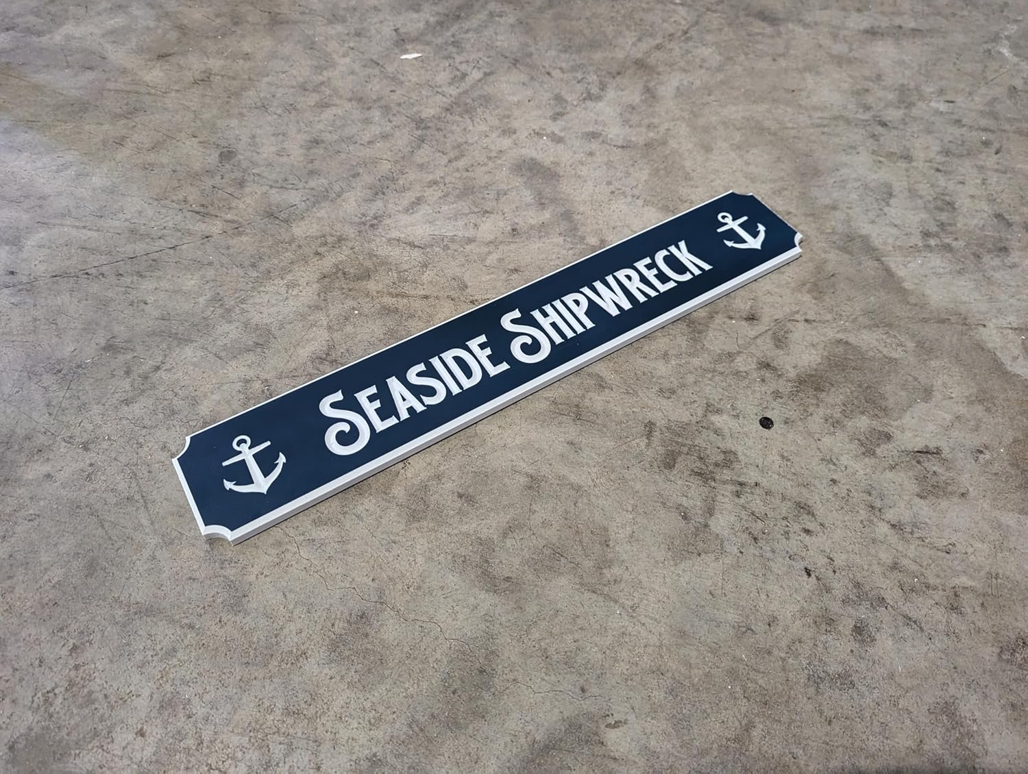 Quarterboard House Sign with anchors - Nautical Address Plaque, House Name Sign, Customizable, Weatherproof & Waterproof, Durable Outdoor Decor, Coastal and Beach Decor