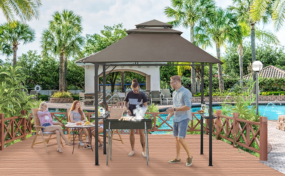 Amazon.com : Yaheetech 8x5' Grill Gazebo, 3-Tier Outdoor BBQ