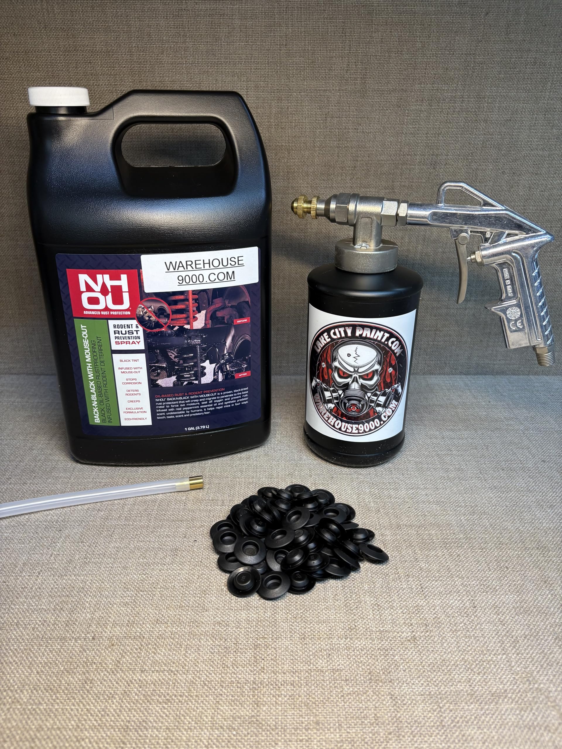 Gal NH Oil Undercoating, Pro Undercoating Gun, Straight Wand, 1 Quart Bottle, 50 Plugs