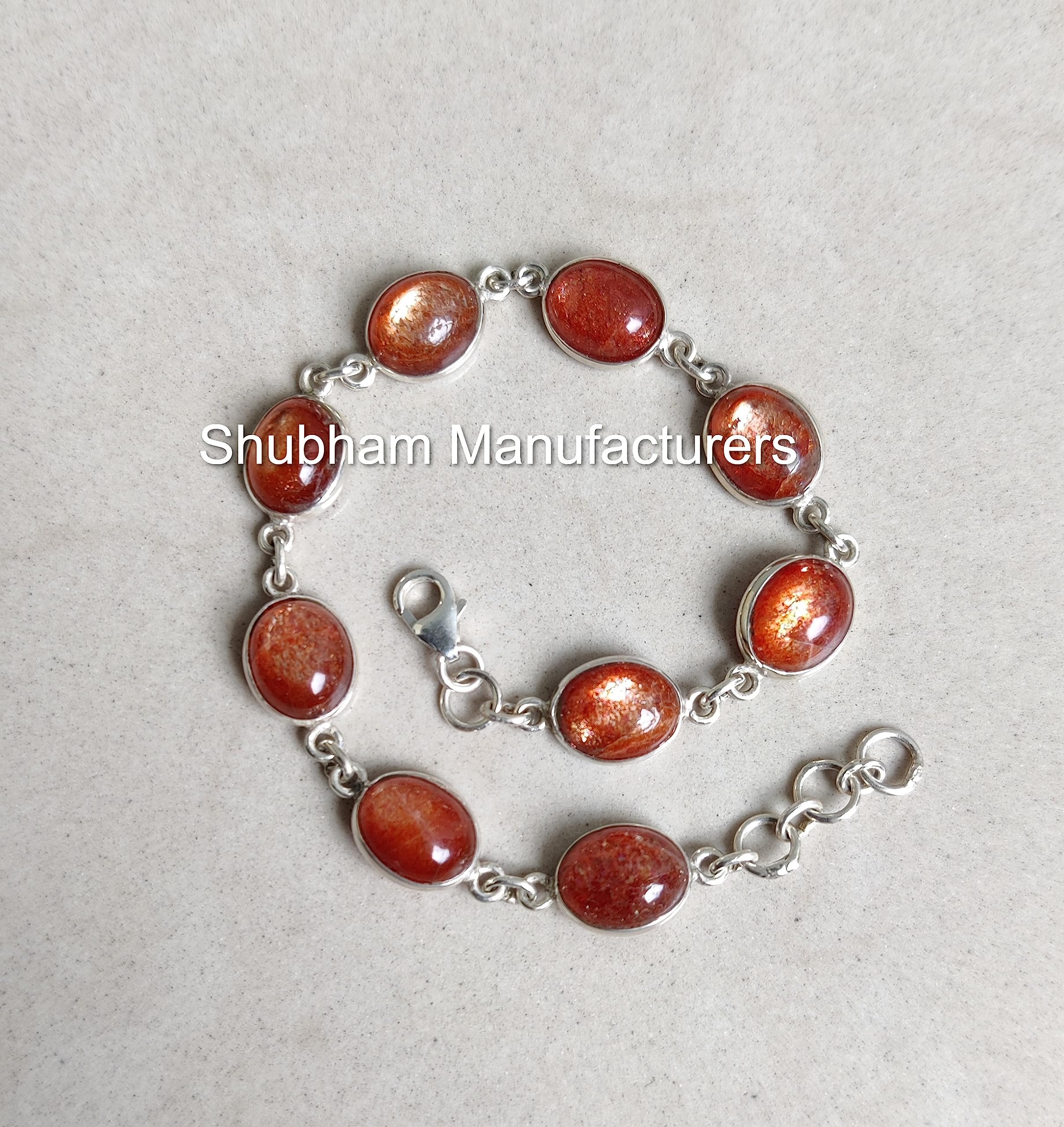 Bracciale con pietre preziose naturali Bracciale con pietre preziose fatte a mano in argento sterling 925 Gioielli da donna
