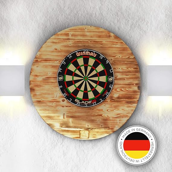 RUNSTYLE Holz Premium Dartboard Surround 90cm | Darts Halterung Dart Wandschutz Dartpfeile ...