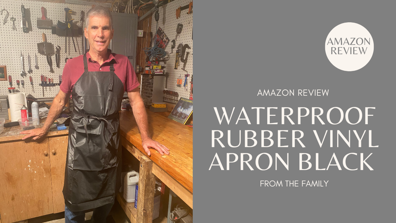 Aulett Home Heavy Duty Waterproof Vinyl Apron – Black, 35"x28", Industrial Chemical Resistant, 10" Longer Ties, For Kitchen, Pottery, Grooming, Butcher, Lab Work