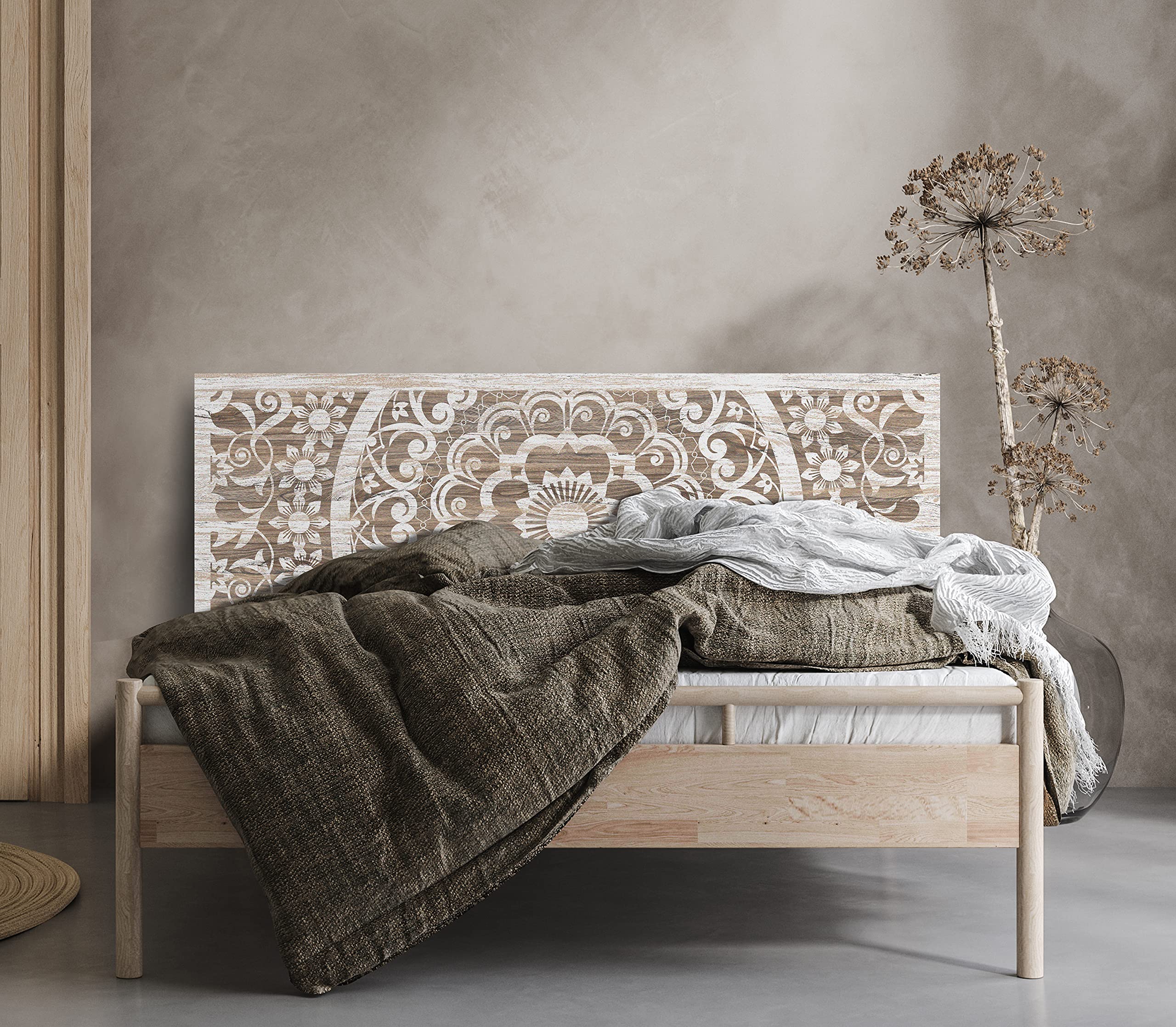 Megadec - Testiera per Letto Moderna Mandala Minimalista Modello Quinnipiac (150 x 60 cm) - Resistente, Elegante, Durevole ed Economica in PVC da 5 mm