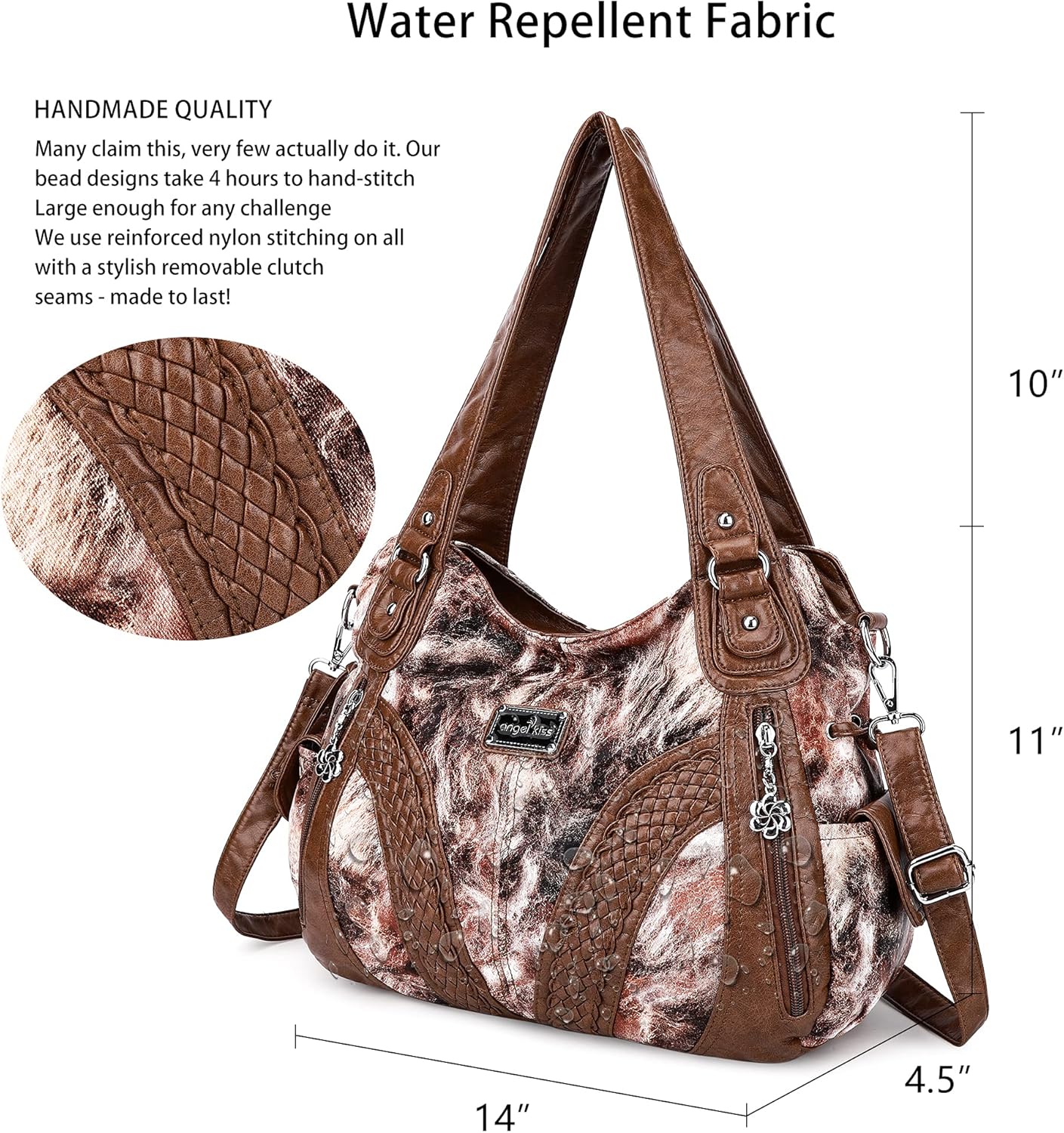 Purses and Handbags Women Fashion Tote Bag Shoulder Bags Top Handle Satchel Purses Washed Synthetic Leather Handbag - Image 3