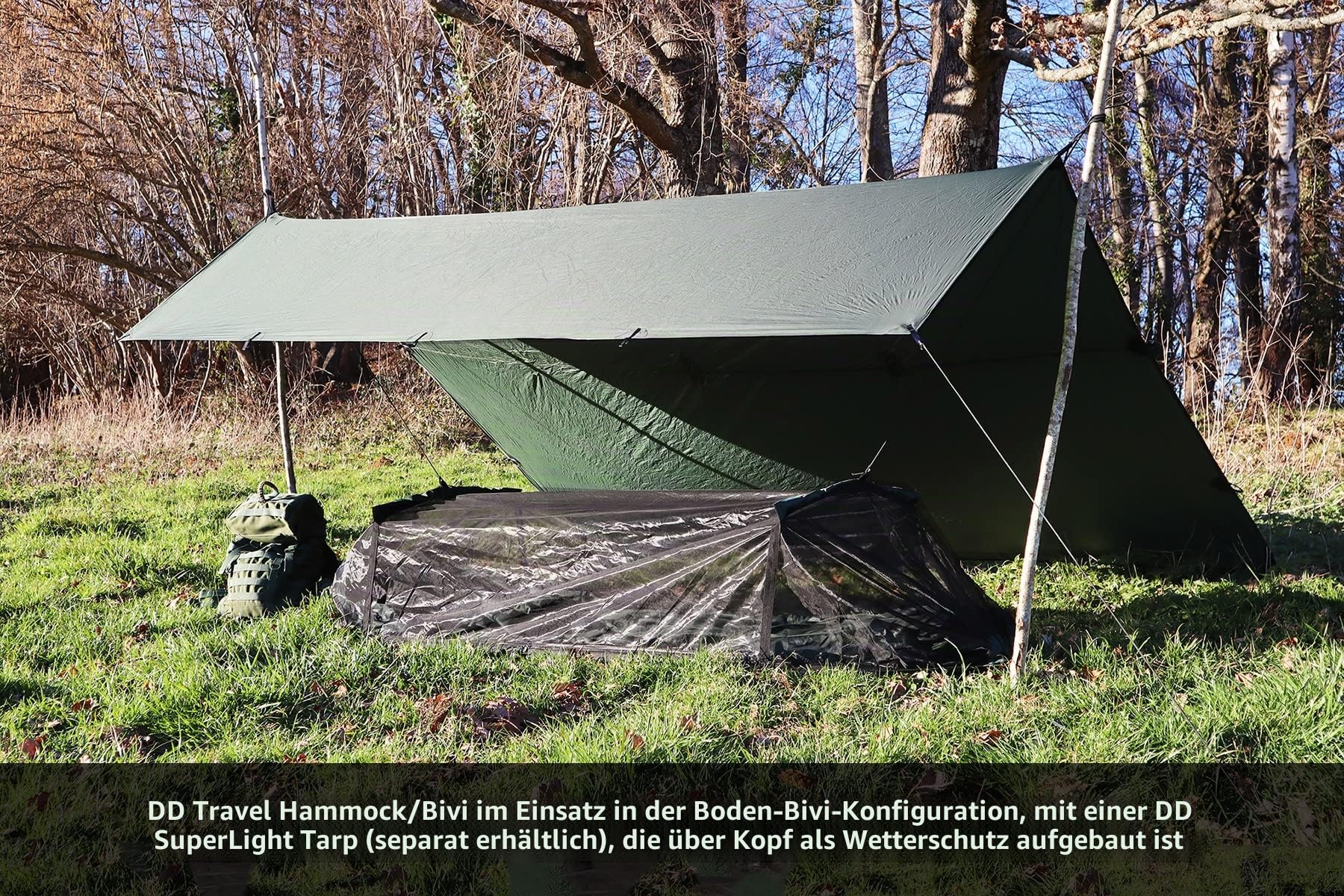 DD Travel Hängematte/Zelt Bivi – Vielseitig, kompakt Hängematte oder Zelt Bivi