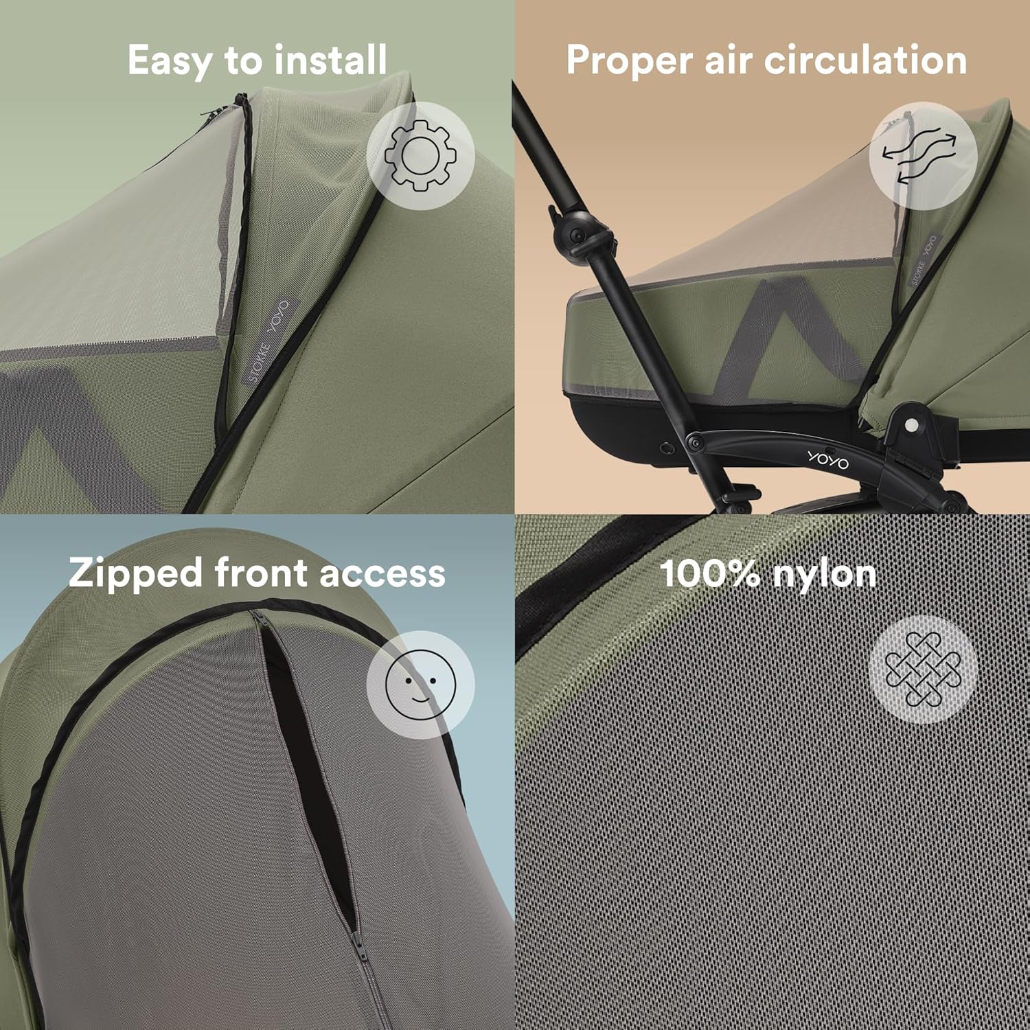 Stokke YOYO Newborn Shell Mosquito Net - Protect Your Child from Small Insects - Easy to Install & Store - 100% Nylon