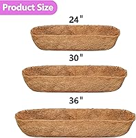 Vista 2 de TigeJoy 2 forros de fibra de coco de 24 pulgadas, repuesto de fibra de coco 100% natural gruesa para ventanas, cubiertas, macetas, flores