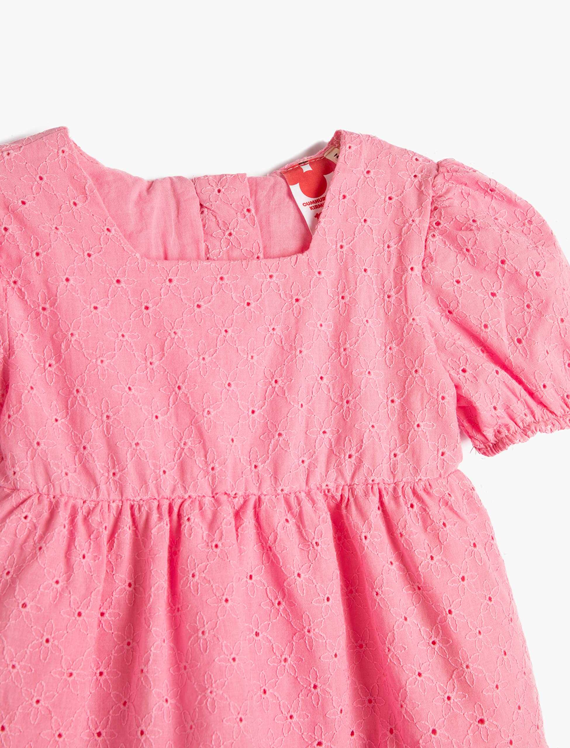 Koton Sukienka Niemowlęta Cutwork Dress Embroidered Sequare Neck Cotton