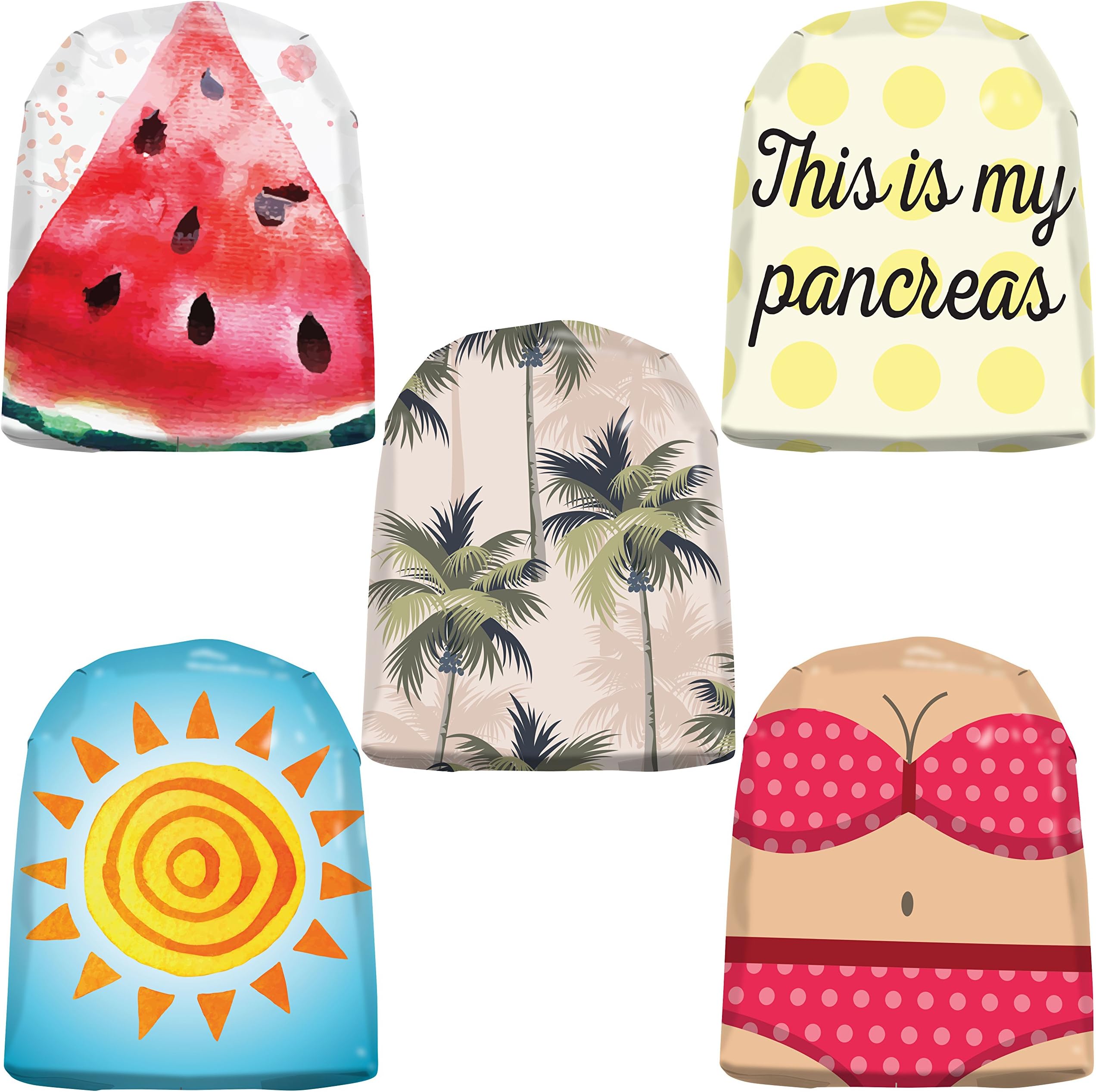 20 Pack Omnipod Adhesive Stickers - Accessory Patches for Omnipod Pump - Fun Vacation Designs