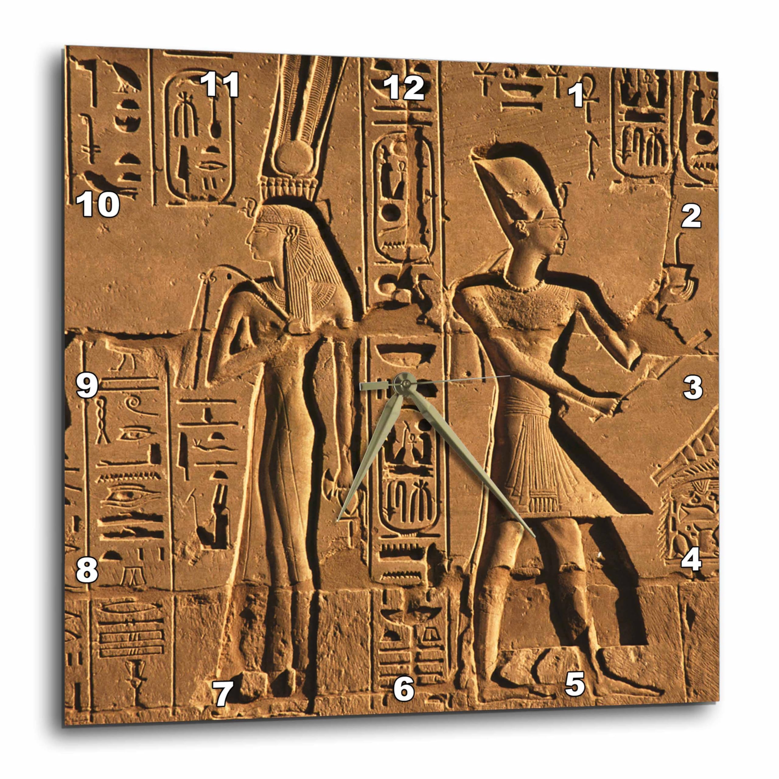 Horloge murale Égypte Louxor en aluminium déco salon chic 25cm