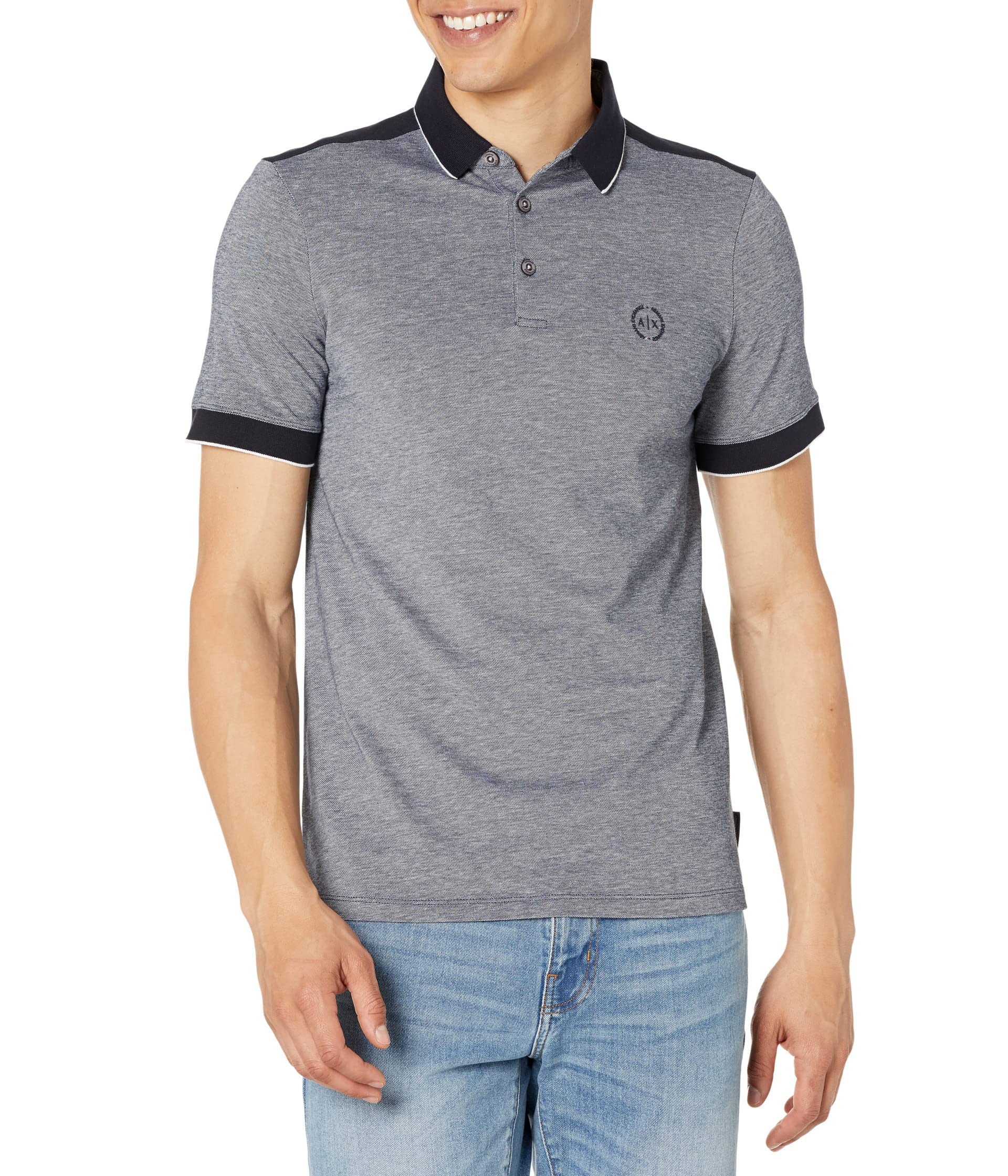Armani Exchange Blue Cotton Polo Shirt - IT44 | S