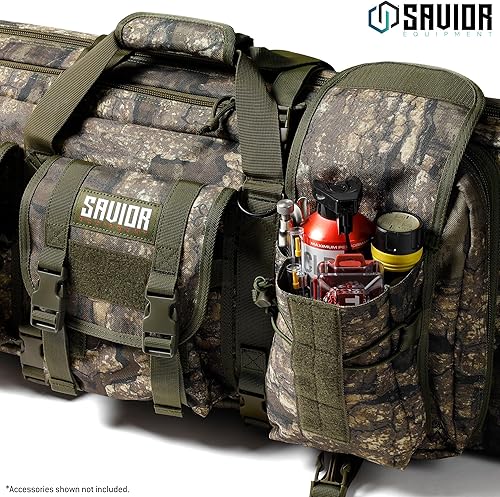 Miniatura 38 de Savior Equipment - Funda táctica americana clásica doble para transportar armas largas, pistolas, rifles, con mochila y correa, compartimento