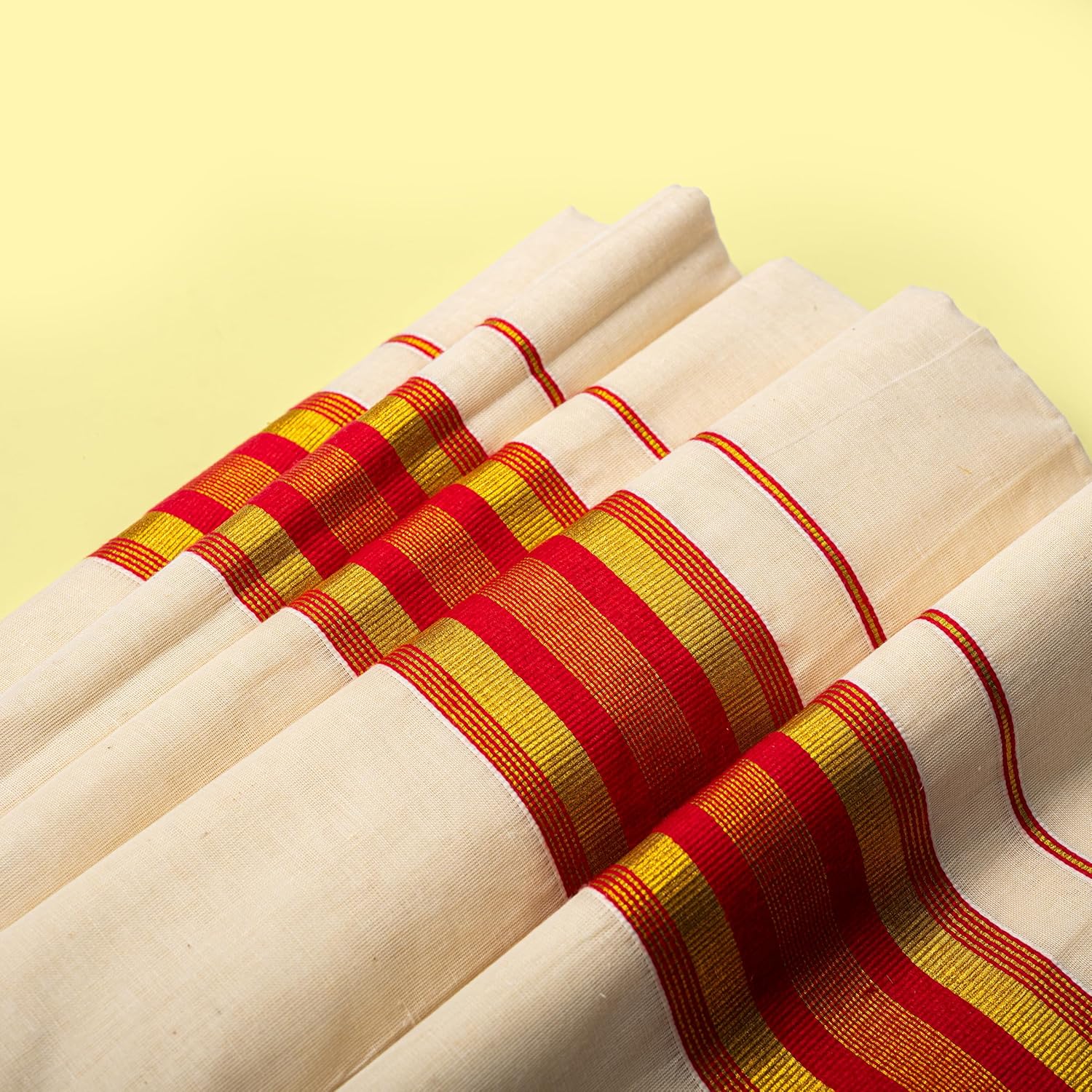 Kerala Saree Women's Cotton Off White Kavasu Golden Zari Border Traditional Elegance Onam Special