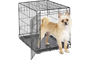 New World Folding Dog Cage with Leak-Proof Pan and Protective Feet