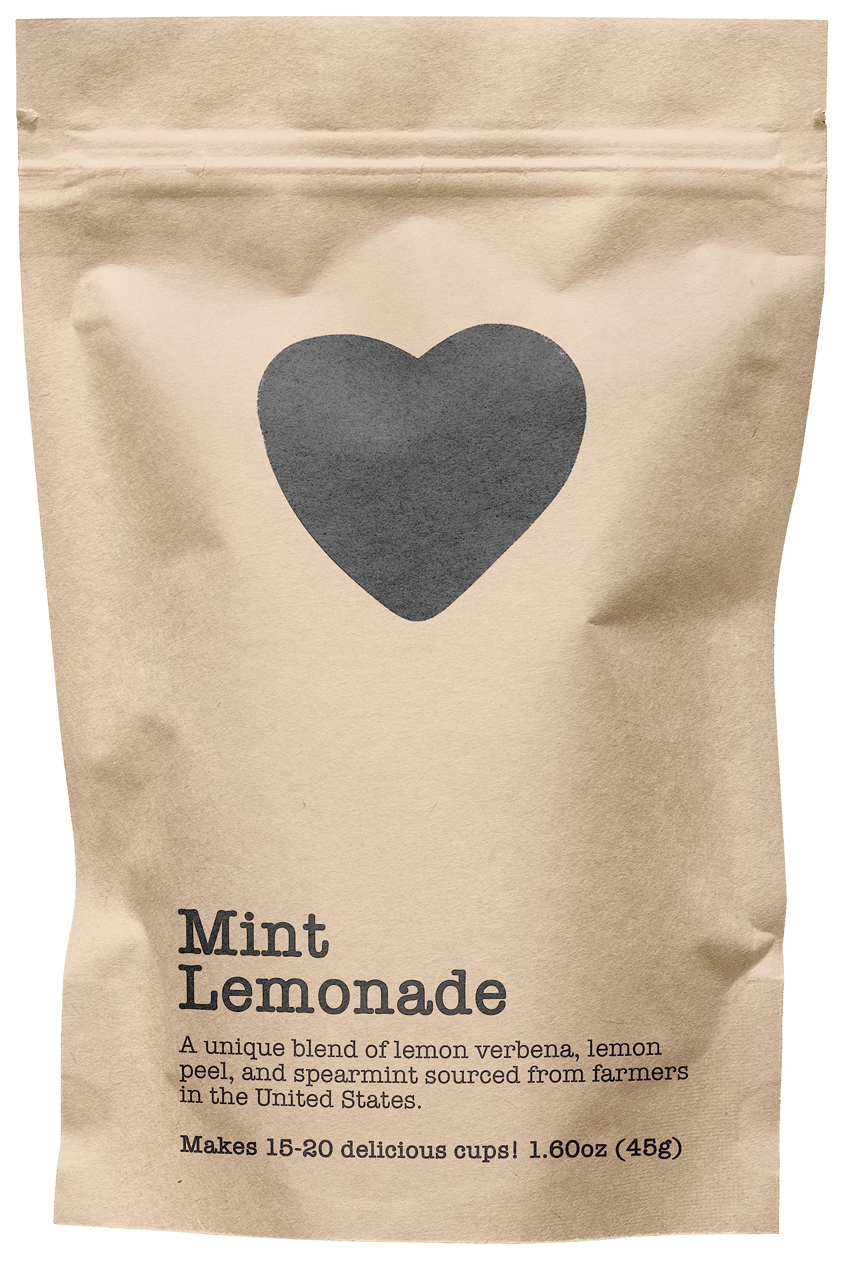 Mint Lemonade, 15-20 Servings, Eco-Conscious Zip Pouch, Caffeine Free, Pure Loose Leaf Tea Grown in America, 1.60 Ounce (Small)