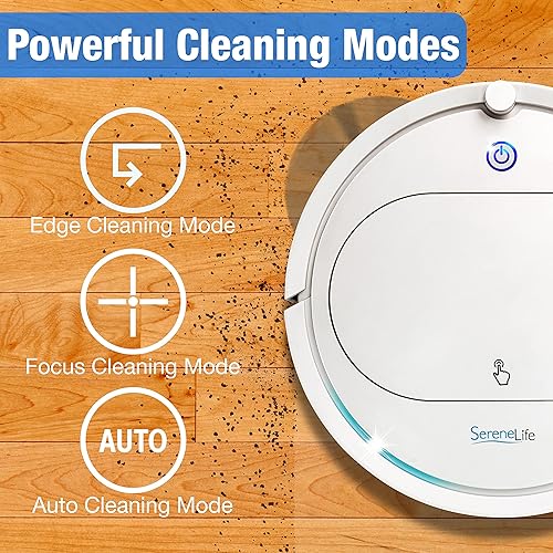 Miniatura 5 de PURE CLEAN Robot aspirador con control remoto, máquina robótica inteligente, limpieza automática de suelos Robo Vac con mopa seca para limpiar la
