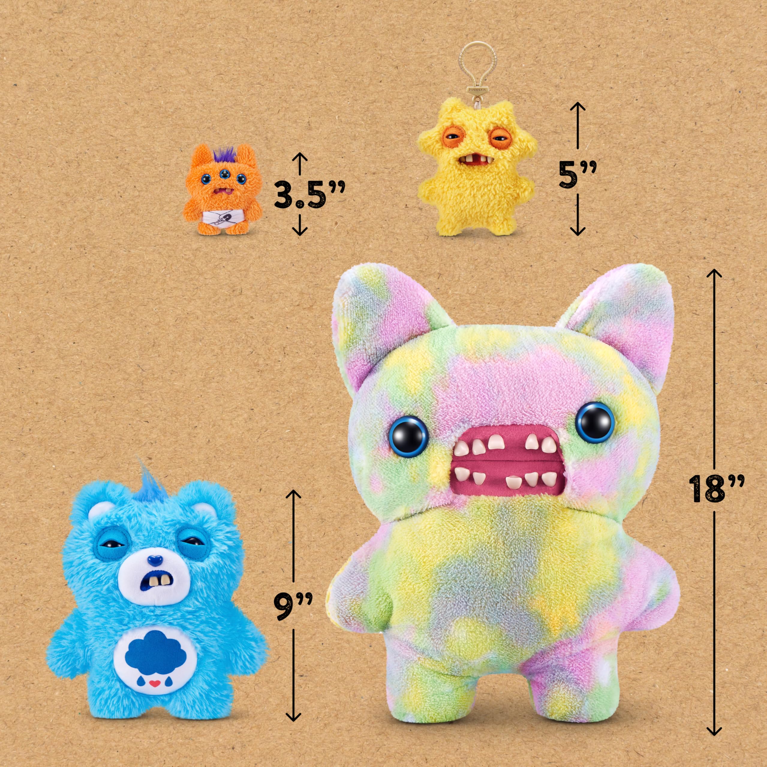 Fuggler Care Bears 9-inch Licensed (Grumpy Bear) by ZURU – Peluche Funny Ugly Monster con denti quasi umani, peluche collezionabile per bambini, adolescenti, adulti e fan dei crossover