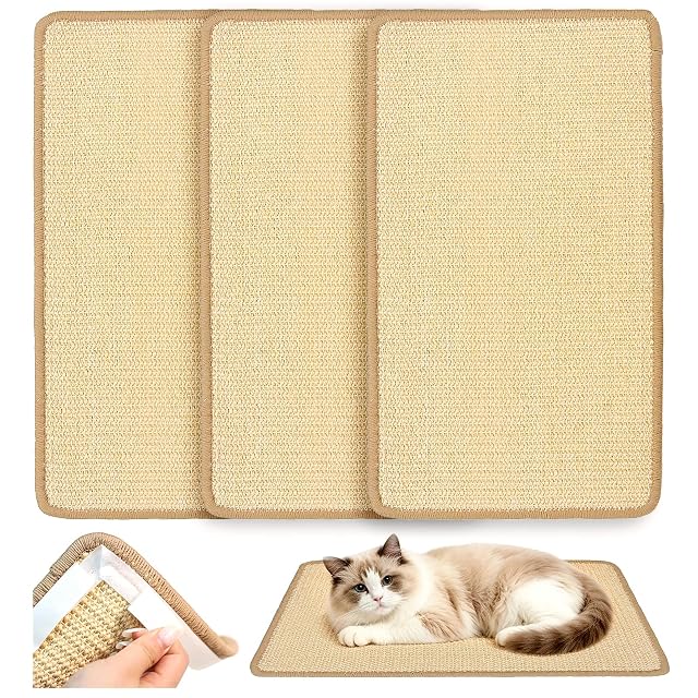 DONWEI Alfombrilla Rascador Gatos, 50x30CM Sisal Autoadhesivo Protector