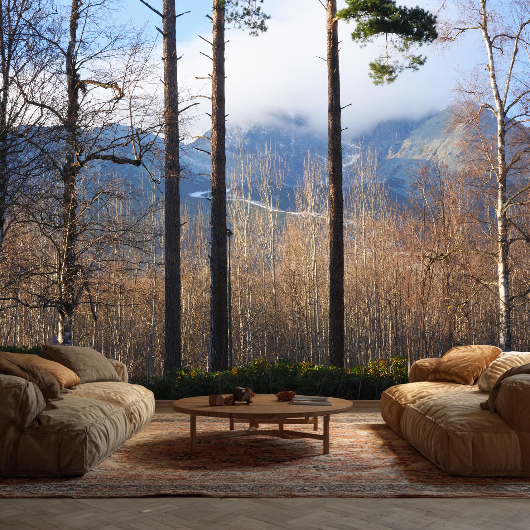 Forest Wallpaper, Tree Mountain 3D Wallpaper Murals, Forest Room Decor Wall Art for Bedroom Kitchen Living Room 150L x 100W cm โ image 1