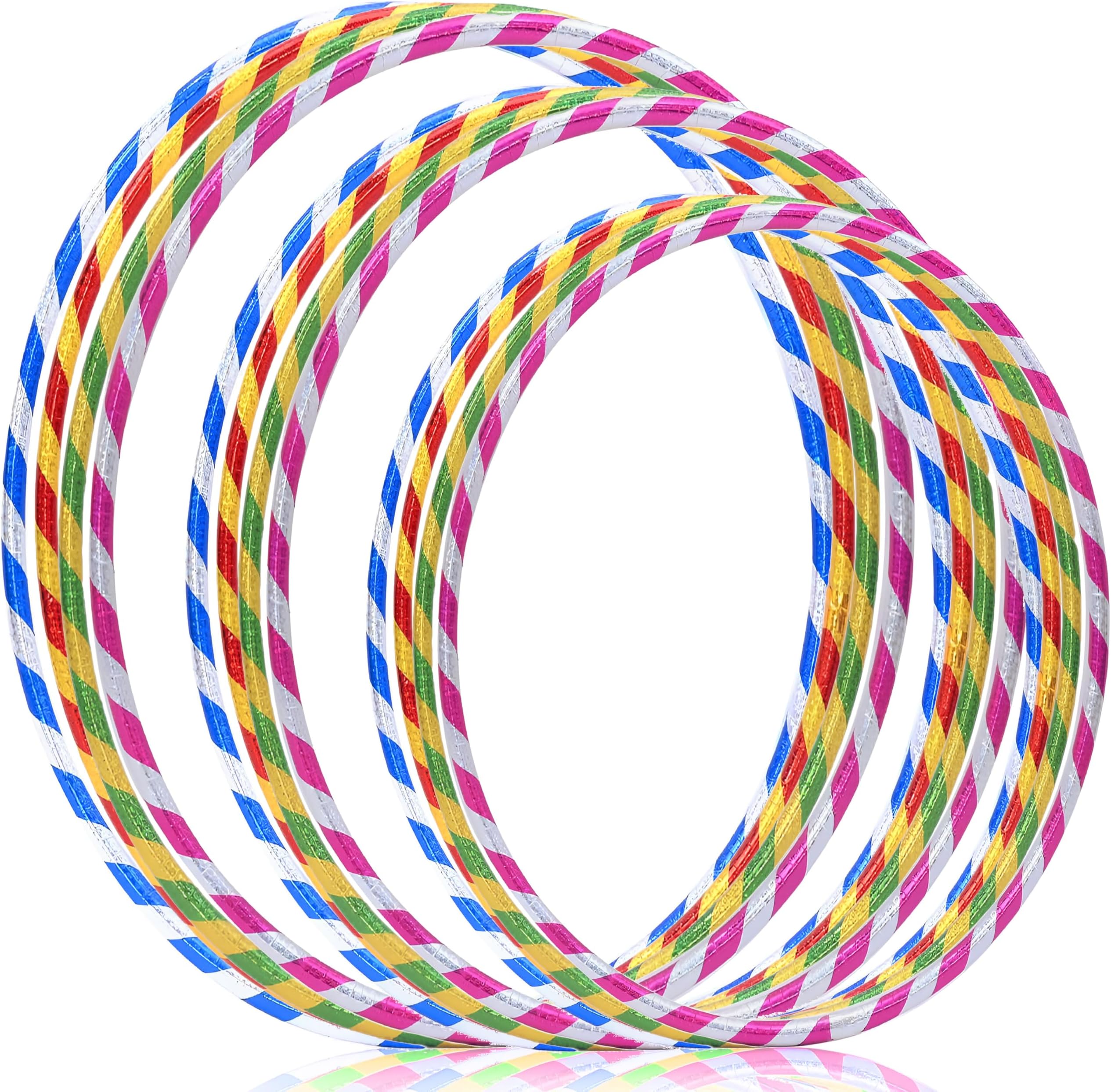Hula Hoop - Multicolor Fitness Hula Hoops - Glitter 50cm, 60cm, 70 cm Plastic Hula Hoops for adults, Fitness and Dance Exercise Hoola hoops for kids