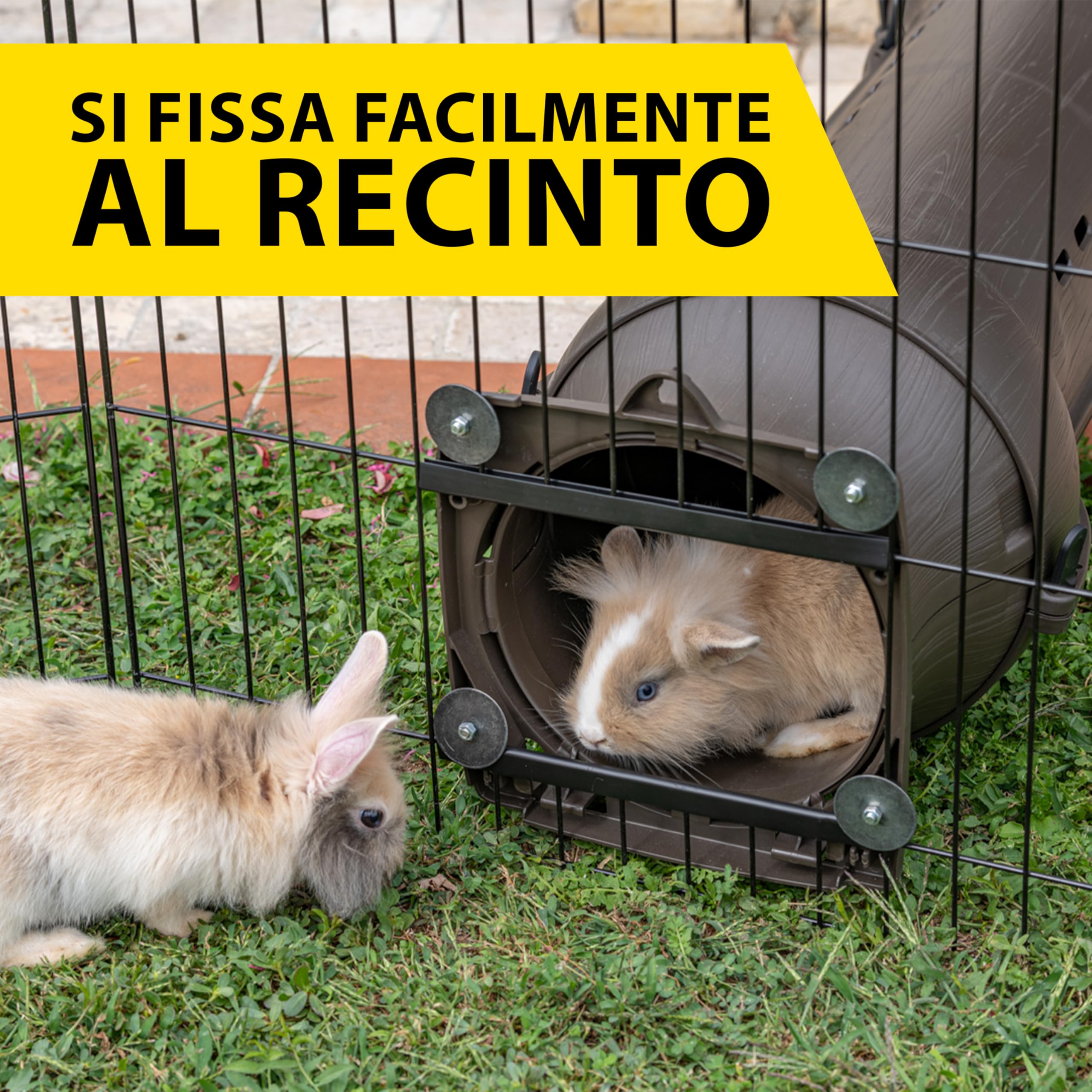 Ferplast Accessori Gabbia Conigli Tunnel per Conigli e Porcellini d’India KIT METRÒ, Sistema di Collegamento per Gabbie Inclusi, Ø27 × 168 cm, Marrone