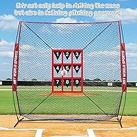 Vista 4 de Strike Zone Target para béisbol y softbol, red ajustable, lanzamiento, bateo, atrapamiento, práctica con zona de ataque numerada para entrenamiento