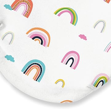SwaddleMe Original Organic Swaddle 2 -pk، 100٪ قطن عضوي قابل للتعديل ملفوف للأطفال ، صغير (0 - 3 أشهر ، 7 -14 رطلاً ، حتى 26 بوصة) ، مطاردة أقواس قزح