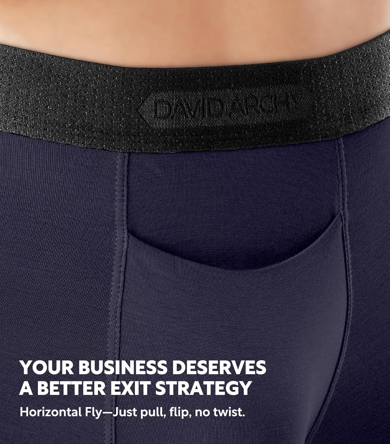 DAVID ARCHY Men's CoreComfort Pouch Boxer Briefs Underwear with Easy Access Fly, Breathable Bamboo Rayon Underwear 4-Pack - Image 3