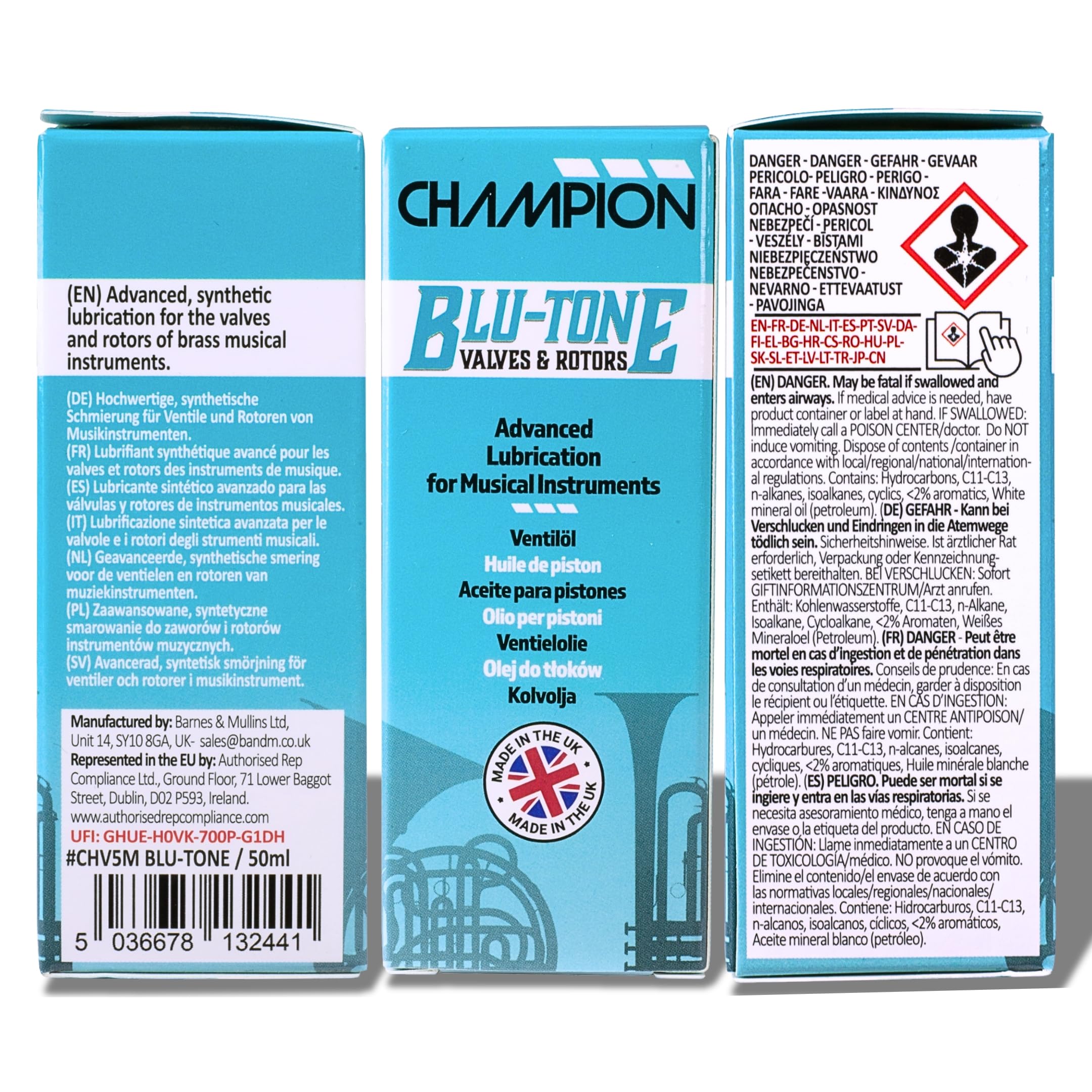 Champion Blu-Tone Premium Valve Oil, Fast-Acting Valve Lubricant for Trumpets Cornets, Horns and all Brass Instruments - Image 3