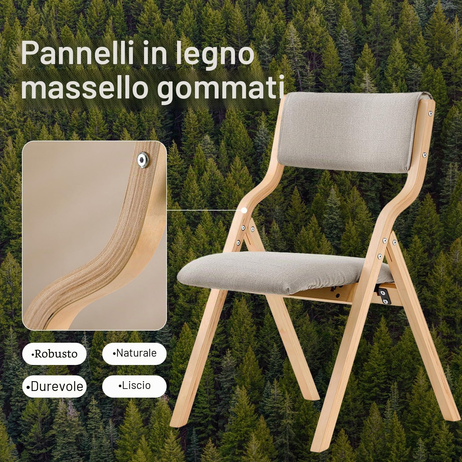 SoBuy Sedia Pieghevole da Pranzo con Seduta e Schienale Imbottiti, Design Elegante e Salvaspazio, Comoda e Resistente, Facile da Riporre, Perfetta per Cucina, Ufficio e Esterno, Grigio FST40-HG
