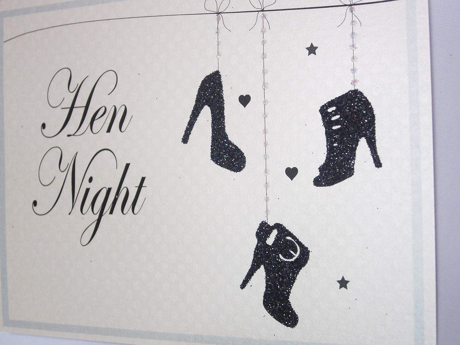 "Hen Night" Sparkling Black Heels Hen Party Large Keepsake Box (HHS2X)