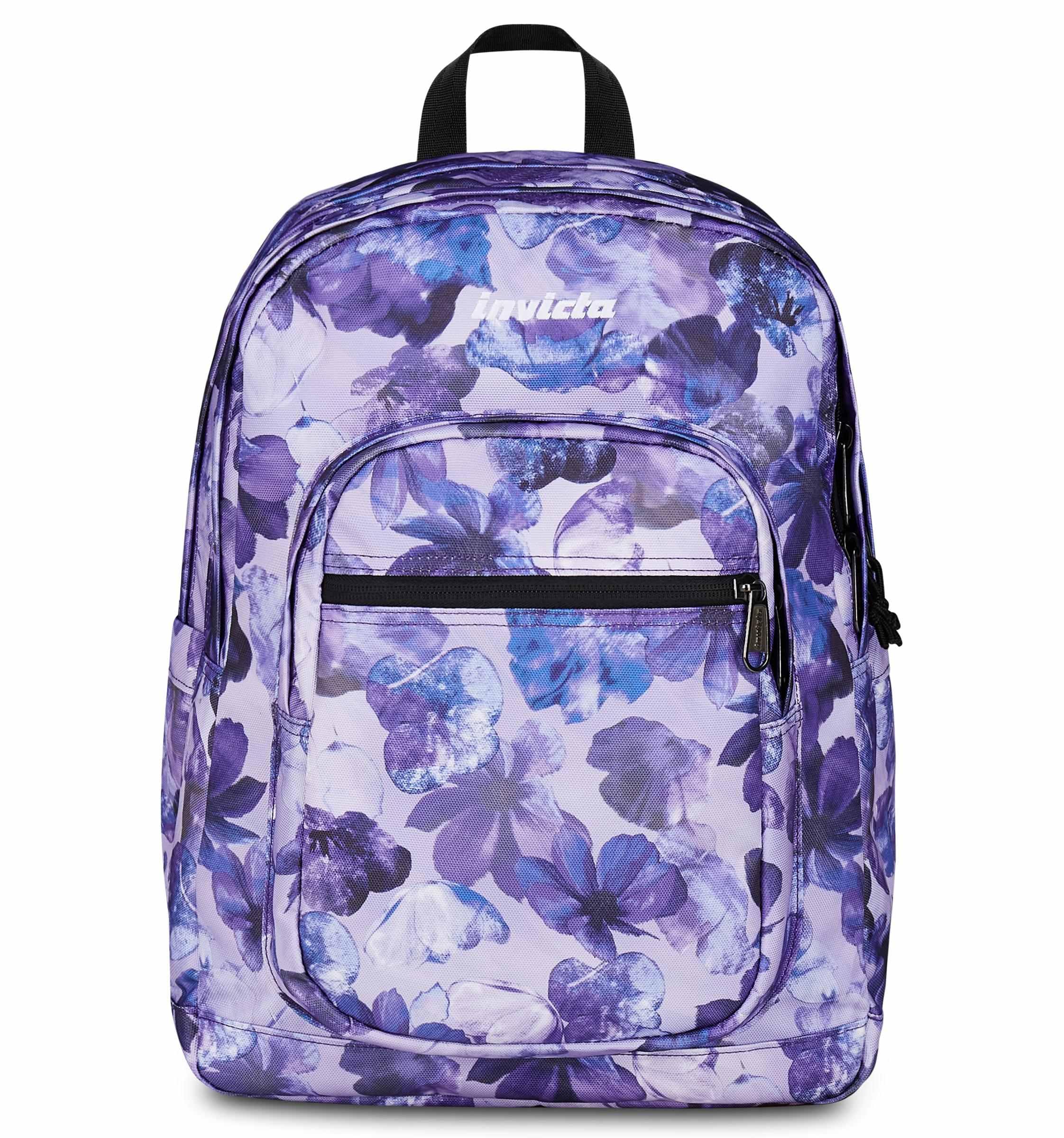 Invicta Jelek School Backpack, Purple, Double Compartment with PC Pocket and Bottle Pocket, 34 litres, Middle and High School, Girl Backpack