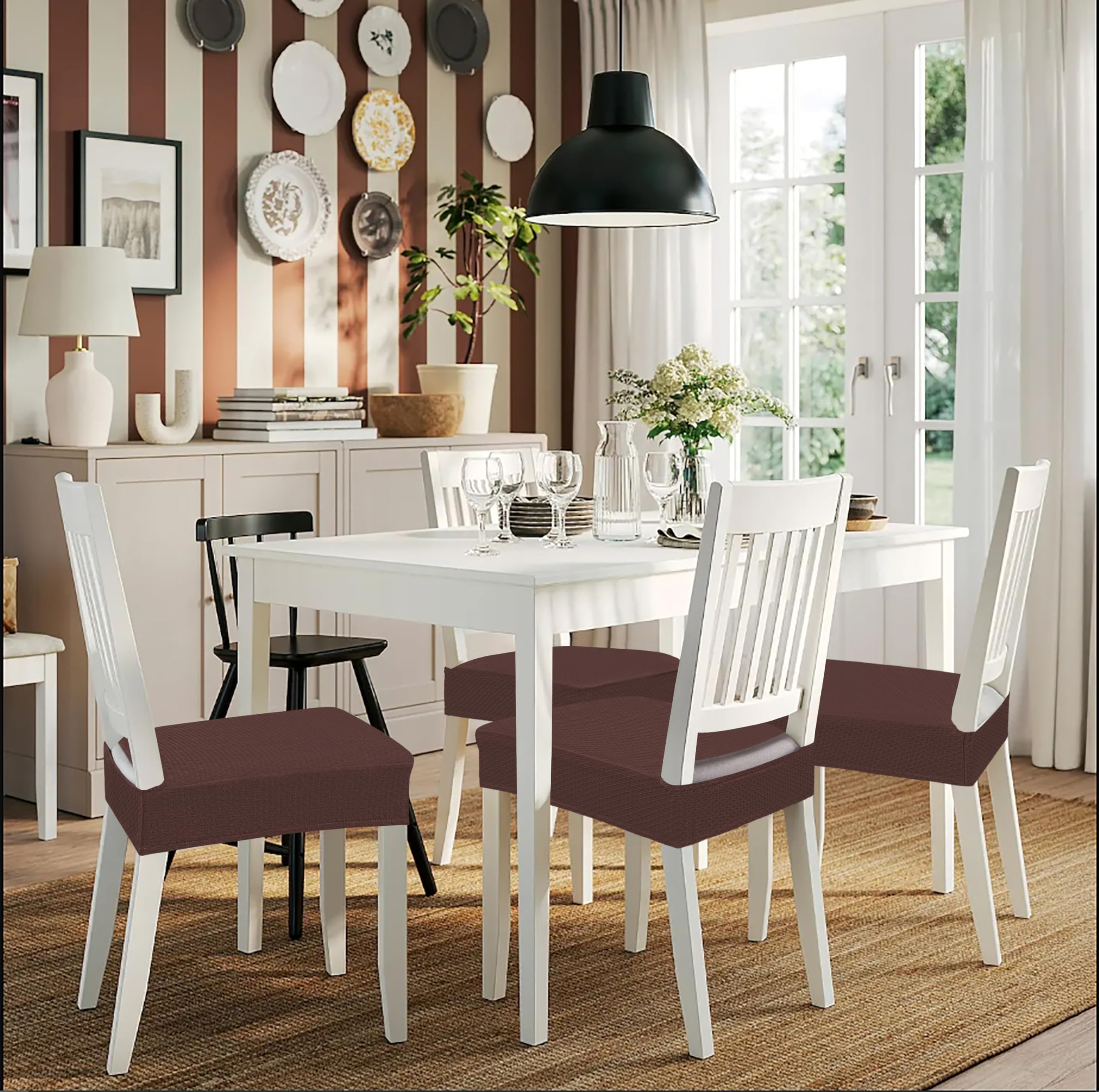Smiry Stretch Dining Chair Covers - Set of 6 -7