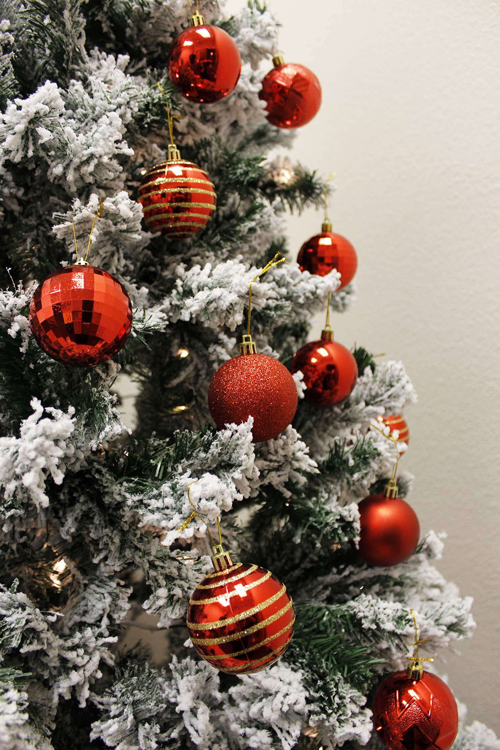 ホリデーパーティー用品 クリスマスボール飾り赤ホワイトクリスマスツリー Amazon.co.jp: Joiedomi クリスマスボールオーナメント 34個 2.36