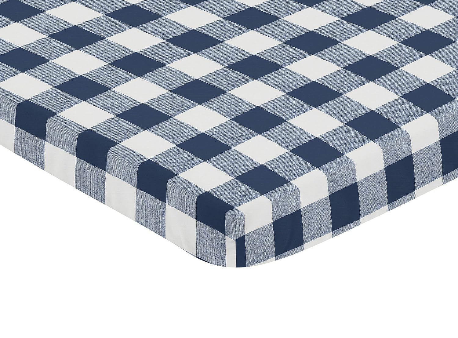 blue plaid crib sheet